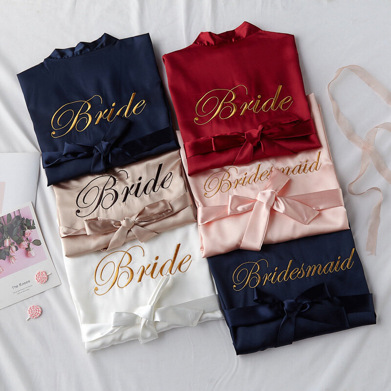 Свадебный халат для невесты и подружки невесты, пикантный женский халат, ночная рубашка, короткая Пижама, повседневное цветочное кимоно Geisha M L XL