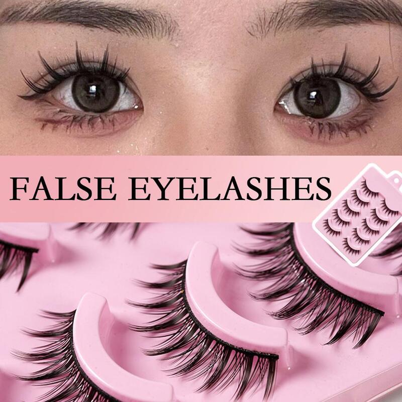 5 Pairs 3D Mink Lashes Soft Natural Long False Eyelashes Reusable Fluffy Tools Soft Makeup Wispy Extension Eyelash Faux Y9E1