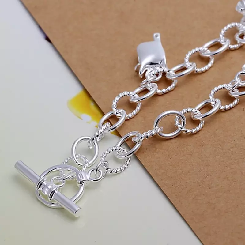 JewelryTop women lady 925 Silver Color Charms horse Jewelry fashion  high quality valentine gift beautiful Bracelets cute