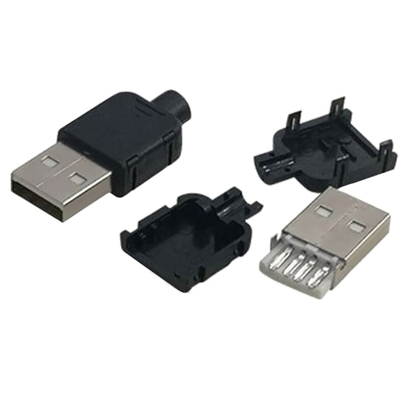 1-5ชิ้นขั้วต่อ USB ชายและตัวเมีย4ขาตัวเชื่อมต่อไมโคร USB แจ็คเปลือกพลาสติกปลั๊กเสียบเต้ารับ