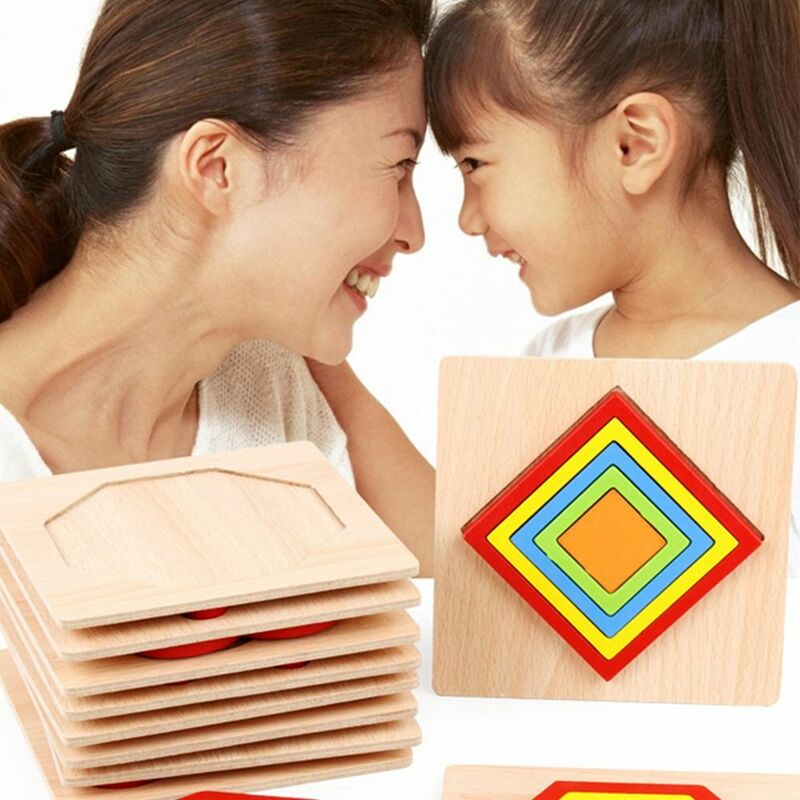 Tablica drewniane puzzle rodzic-zabawka dziecięca geometryczny kształt 3D puzzle oświecenie zabawka Montessori zabawka przedszkolna nauka