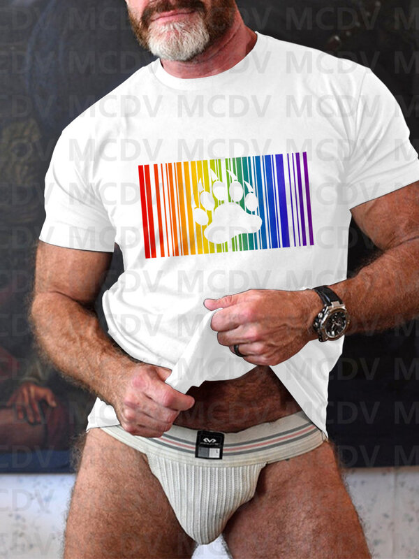 เสื้อยืดพิมพ์ลายหัวใจ Gay Bear Claw เสื้อฤดูร้อน3D เสื้อลำลอง
