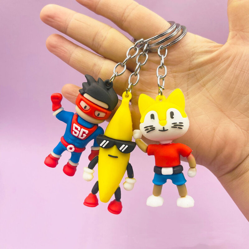 New Stumble Guys Keychains Kawaii Anime Figure Key Chain Charms Car Pendant Bag Decoration Cute Keychain Accessories  Kids Gifts