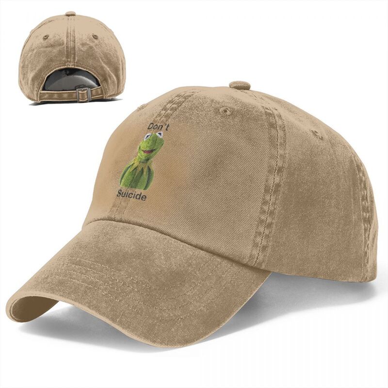 Nicht Selbstmord Frosch Cartoon Baseball Caps lässig Distressed Baumwolle Kopf bedeckung Unisex-Stil Outdoor Running Golf Caps Hut
