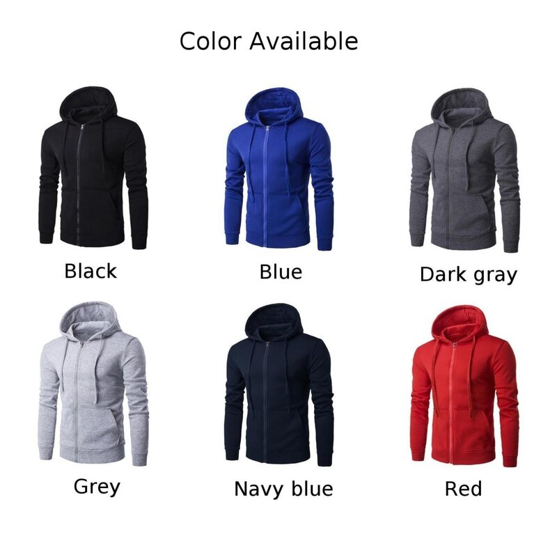 Sudadera con capucha para hombre, chaqueta de manga larga, sudaderas atléticas, abrigo con cremallera, prendas de vestir, rojo, gris, negro, azul, azul marino, gris oscuro