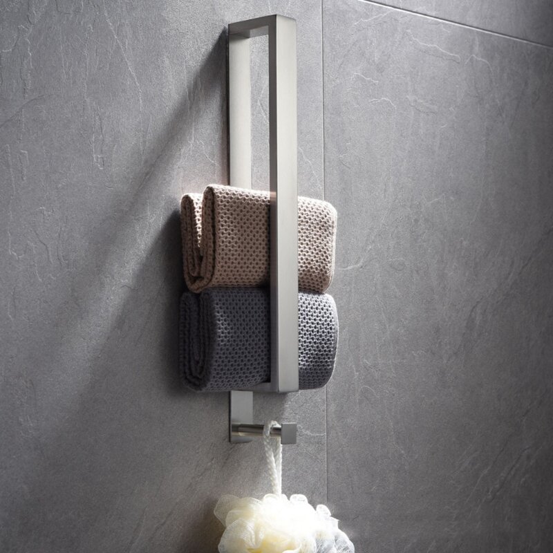 Toalheiro parede, suporte toalha aço inoxidável, rack armazenamento banheiro, capacidade, prateleira sem