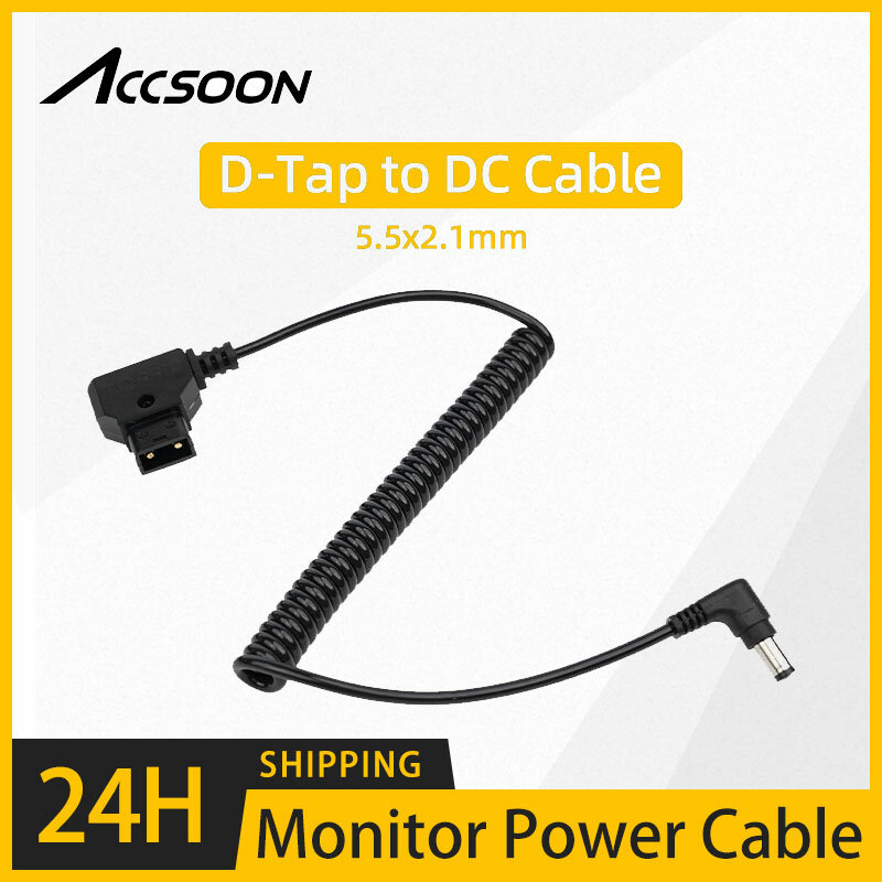 D-TAP para DC Right Angle Power Cable, 5.5, 2.1mm Parafusos Monitor, carregue-o para CineView HE, SE, Suprimentos de Transmissão de Vídeo Quad