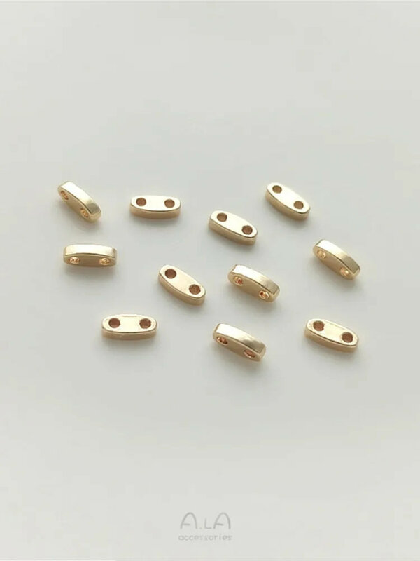 14 Karat Gold gefüllt Doppel loch flache Trennwand Perle Perle DIY hand gefertigte Accessoires Perlen Spacer Armband Halskette Schmuck Materialien