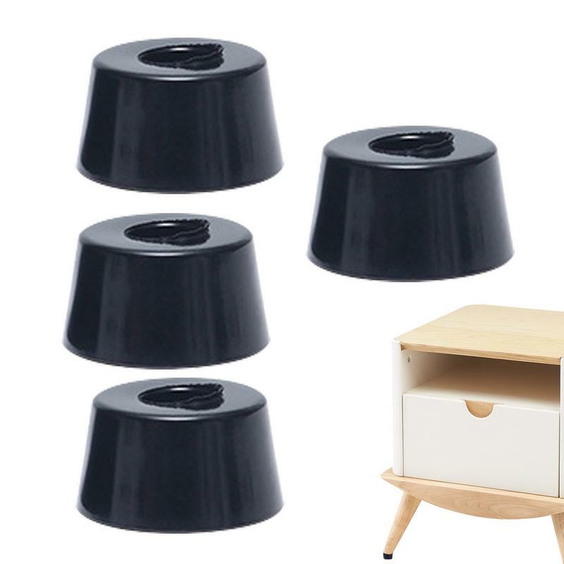 4pcs Anti Slip Furniture Legs Feet Black Speaker Cabinet Bed Table Box Conical Shock Pad Floor Protector Furniture Parts