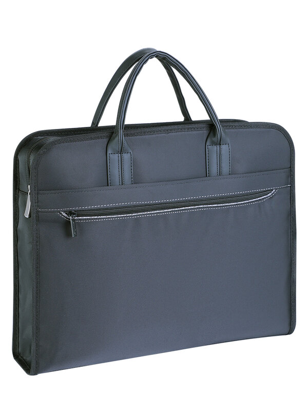 Bolsa de archivo de tela Oxford para hombres de negocios, maletín de almacenamiento portátil con cremallera de gran capacidad, impermeable, personalizado para conferencias