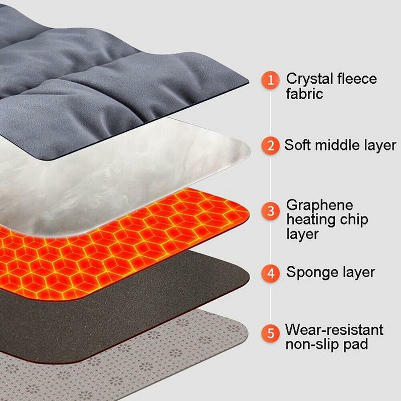 Подушка для сиденья с подогревом, универсальная зимняя теплая подушка с зарядкой от USB, уличный нагреватель с 3 уровнями нагрева, графеновая Подогреваемая подушка
