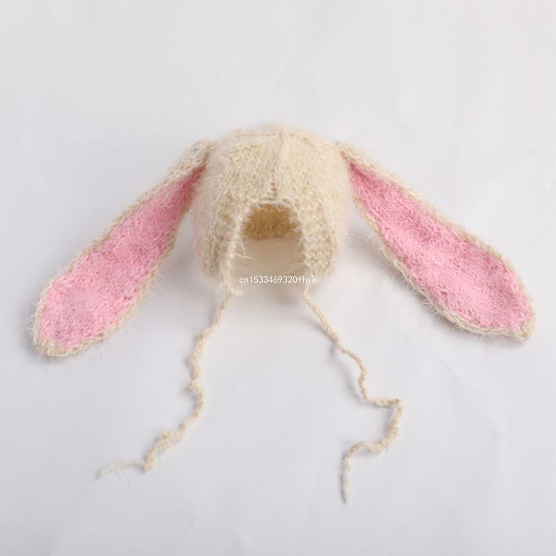 Ucho króliczka Kapelusz dziecięcy Rekwizyty fotograficzne Dziewiarskie nakrycia głowy Noworodek Śliczne kostiumy Kapelusze