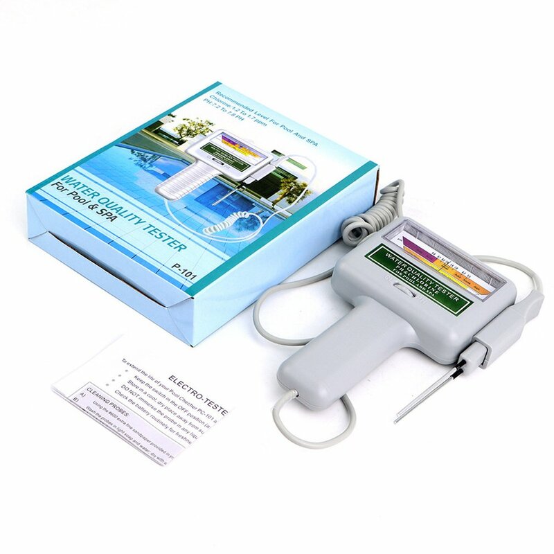 Misuratore di cloro 2 in 1 PH Tester di cloro PC-101 PH Tester dispositivo di test della qualità dell'acqua di cloro misurazione CL2 per acquario da piscina