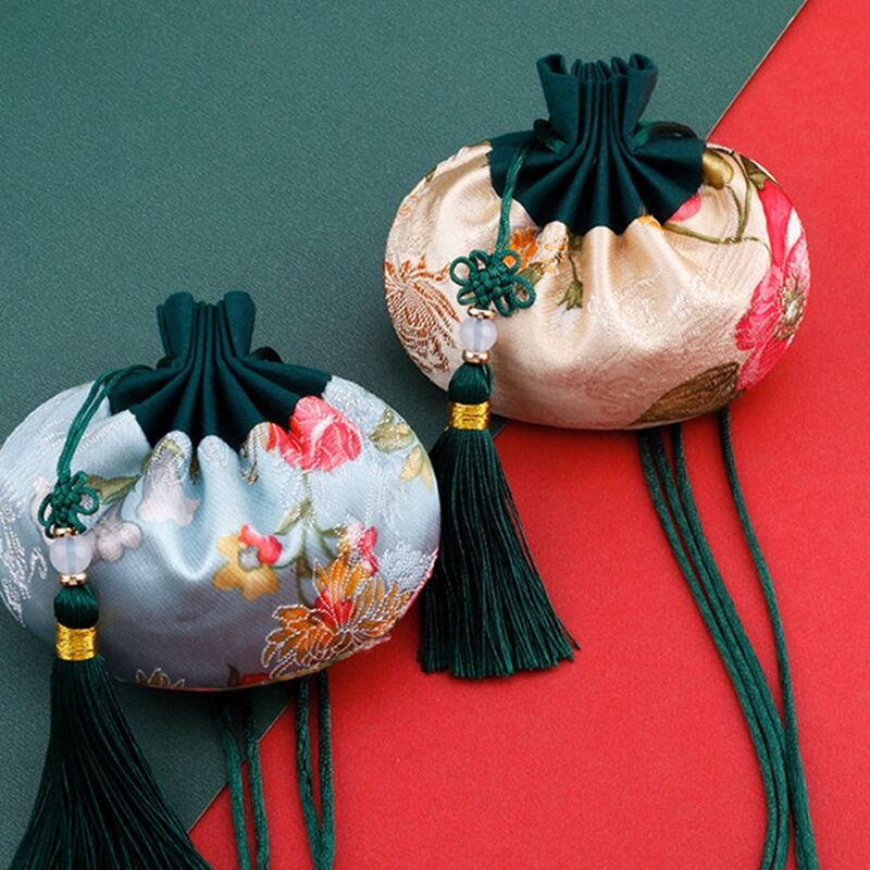 Sacchetto con motivo floreale Dragon Boat Festival tasca in broccato borse per gioielli in stile etnico borsa in stile cinese borsa per benedizione