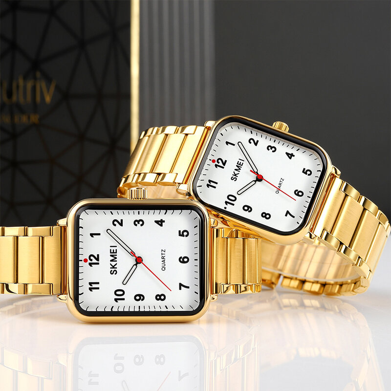 SKMEI 2023 New Top Brand coppia orologi semplice orologio da polso impermeabile per donna e uomo orologio da amante al quarzo in acciaio inossidabile di lusso