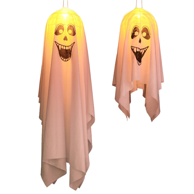 Lampu gantung Halloween LED, lampu gantung Halloween, lampu malam gadis labu, lampu suasana, hantu horor, untuk dekorasi pesta Halloween