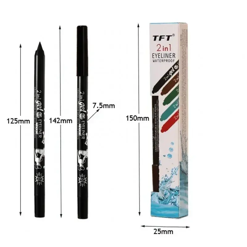 ยาวปากกาอายไลน์เนอร์ Cil สีสัน Pigment กันน้ำสีดำสีขาวสีเจลปากกาอายไลน์เนอร์แต่งหน้า Eye Beauty เครื่องสำอาง