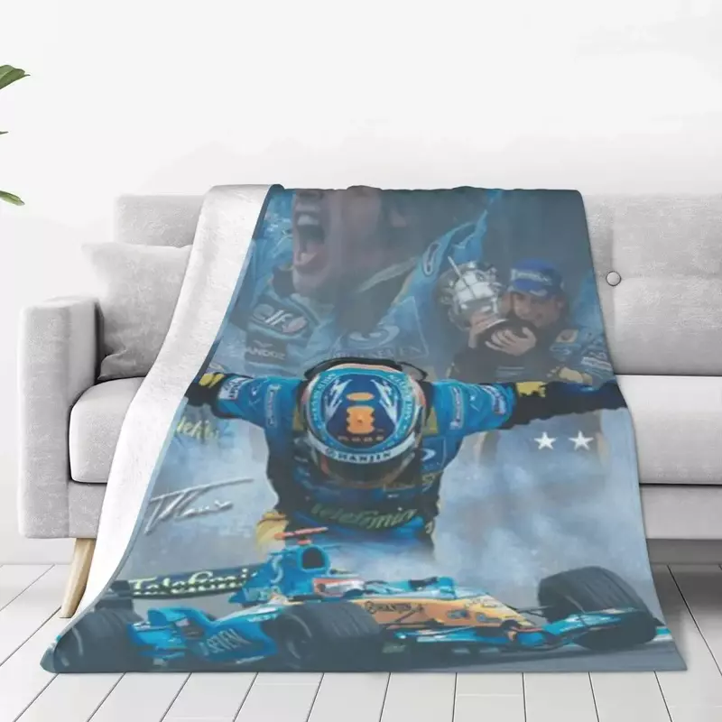 Fernando Alonso Poster Blankets, Velvet Printed, Cosy, Lightweight Throw, Bed, Outdoor Quilt