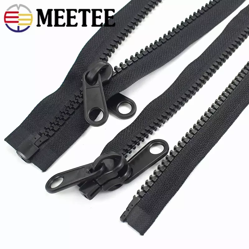 60-300cm 5# 8# 10# Double-Sided Zipper Puller Head Resin Zippers Zips Repair Kit For Outer Tent DIY Garment Sewing Accessories