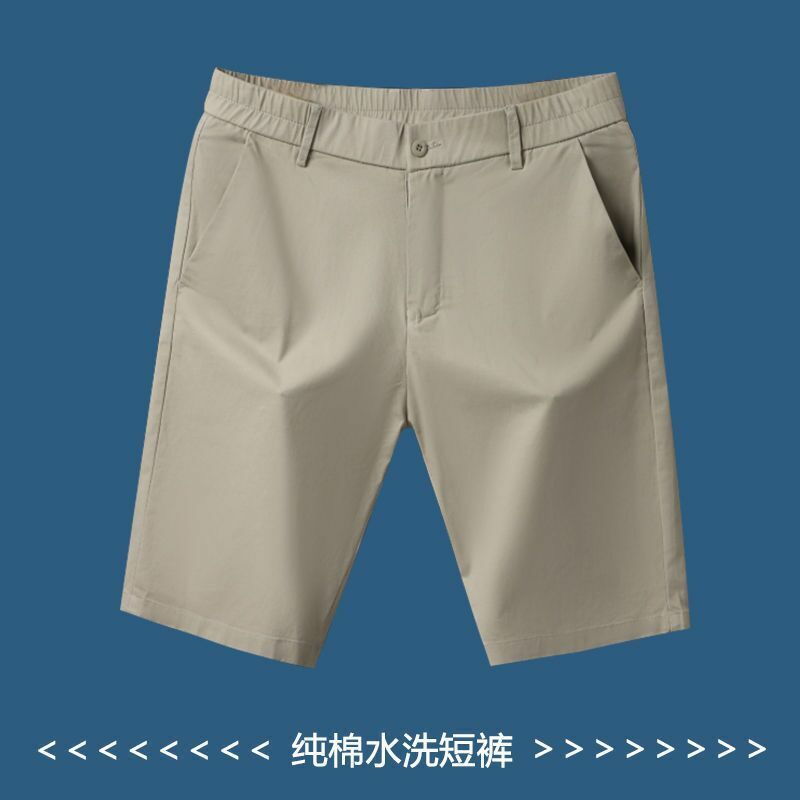 Męskie letnie, pięciopunktowe, cienkie, luźne spodnie kombinezony z czystej bawełny