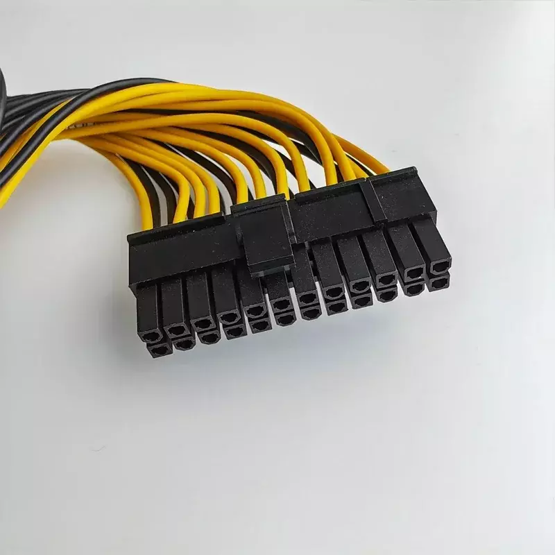 Komputer Motherboard daya ATX 24pin ke 2-port 20 + 4pin kabel ekstensi untuk Dual Female pria
