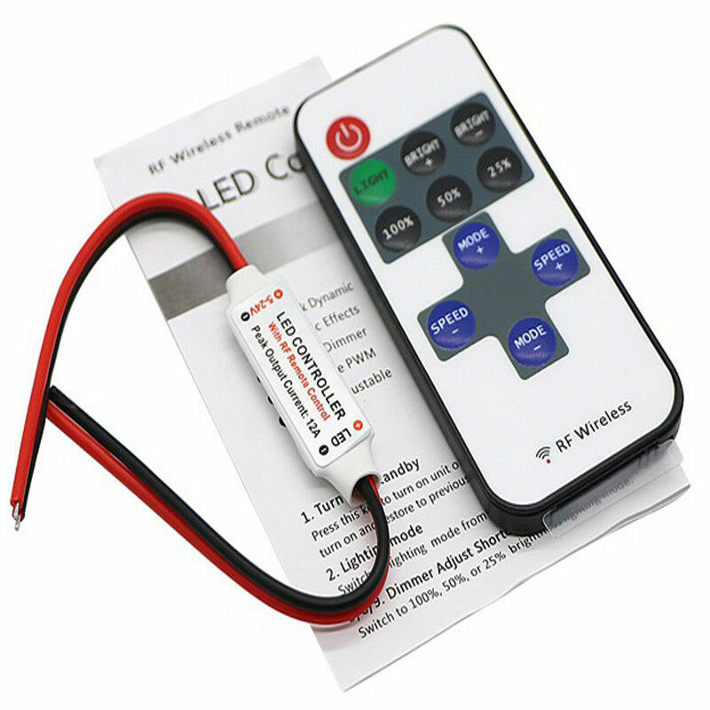 Controller per strisce LED Mini Dimmer RF Remote DC 5V 12V 24V Controller per LED 5050 5630 2835 Strip monocolore