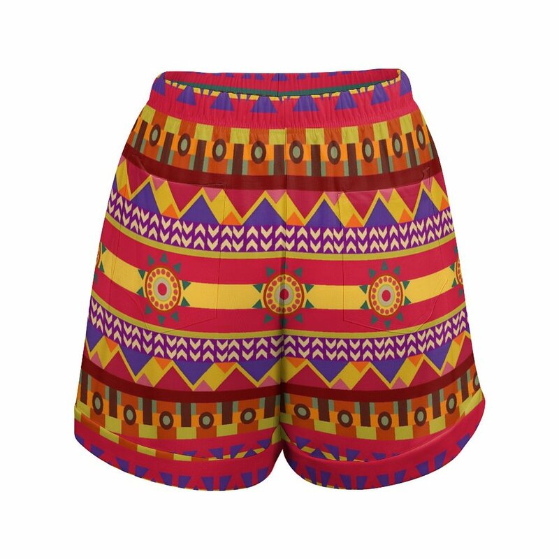 Pantalones cortos étnicos Vintage Retro para mujer, pantalones cortos sexys de cintura alta, ropa de calle de gran tamaño, diseño de primavera