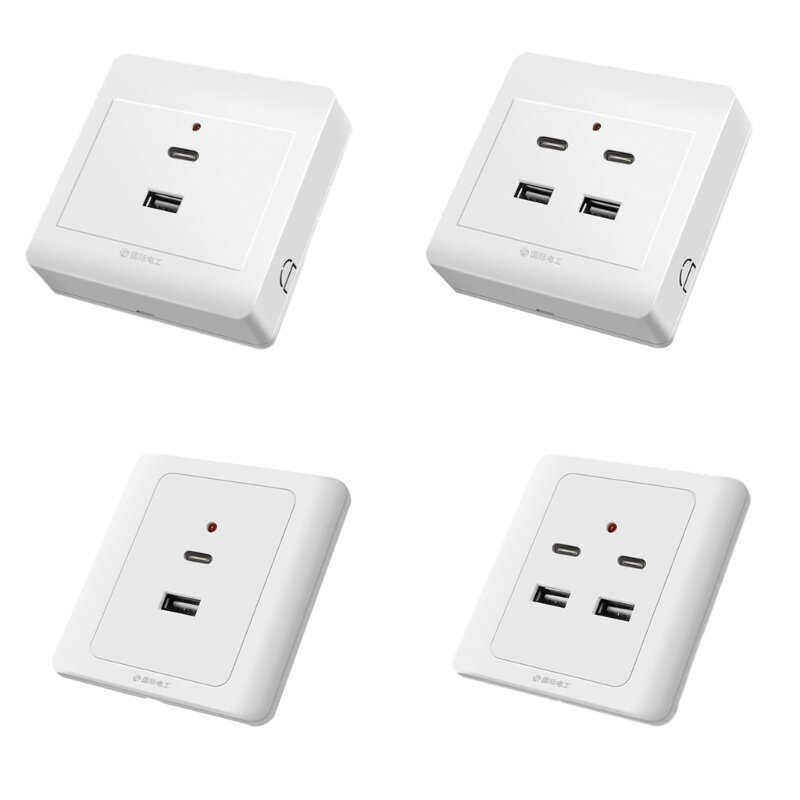USB Wall Outlets TypeC USB Wall Outlet 18W 220V USB เต้ารับ Receptacle T5EF