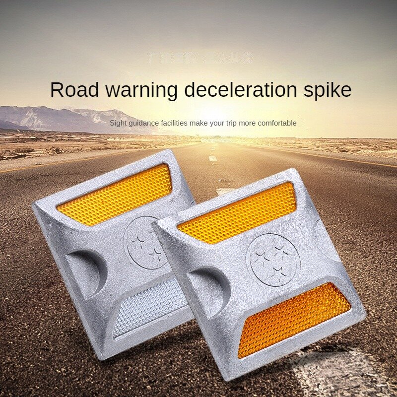 Светоотражающие дорожные шипы из литого алюминия, заполненные песком, односторонние и двусторонние дорожные знаки с защитой от курсора
