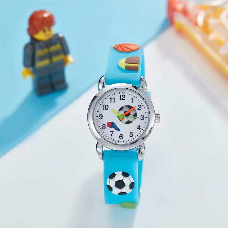 Lindo reloj de cuarzo para niños y niñas, correa de reloj deportivo de fútbol 3D, reloj de pulsera de moda, reloj de esfera Digital a Color Gi