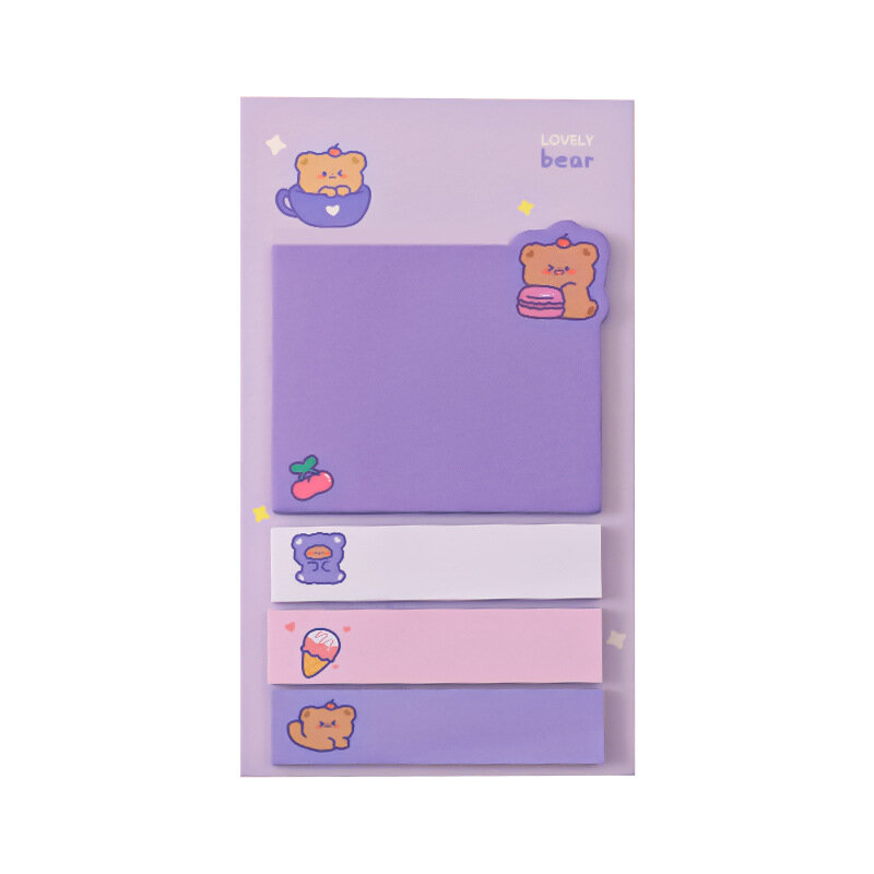 80 Sheets Set Korean Animal Sticky Notes Cute Kawaii Index Tab Memo Pads Post Notepads Aesthetic Stationery Office School Supply