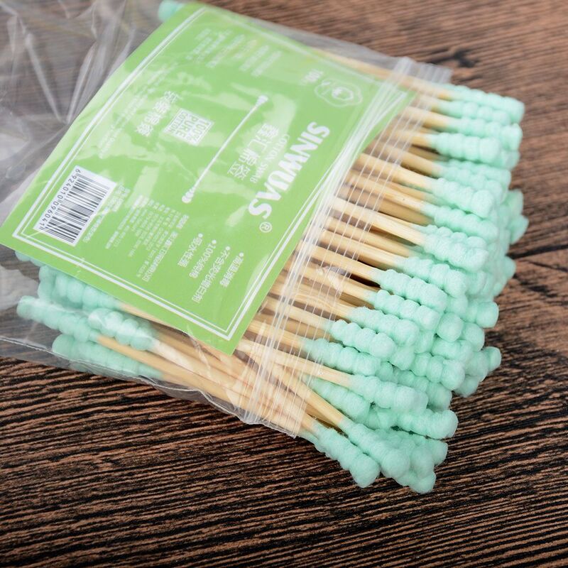 100 Pcs Double Head Cotton Swab Disposable Paper Spool Cotton Swab Buds For Women Beauty Makeup Nose Ears Cleaning Tools