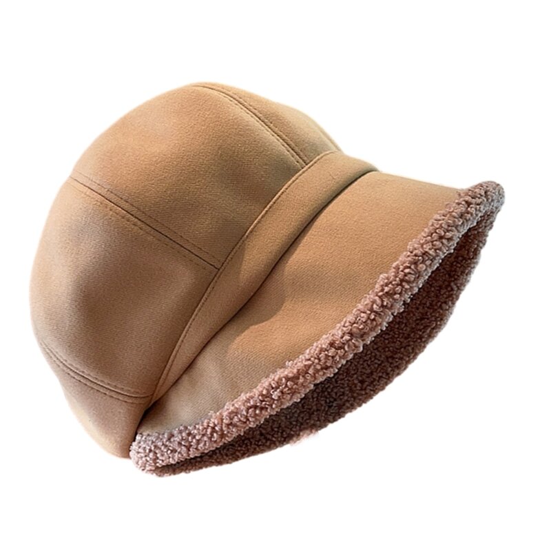 Vintage Hat for Winter Female Bucket Hat Autumn Chauffeur Hat Wool Felt Octagonal Cap Casual Headwear Accessories F0T5