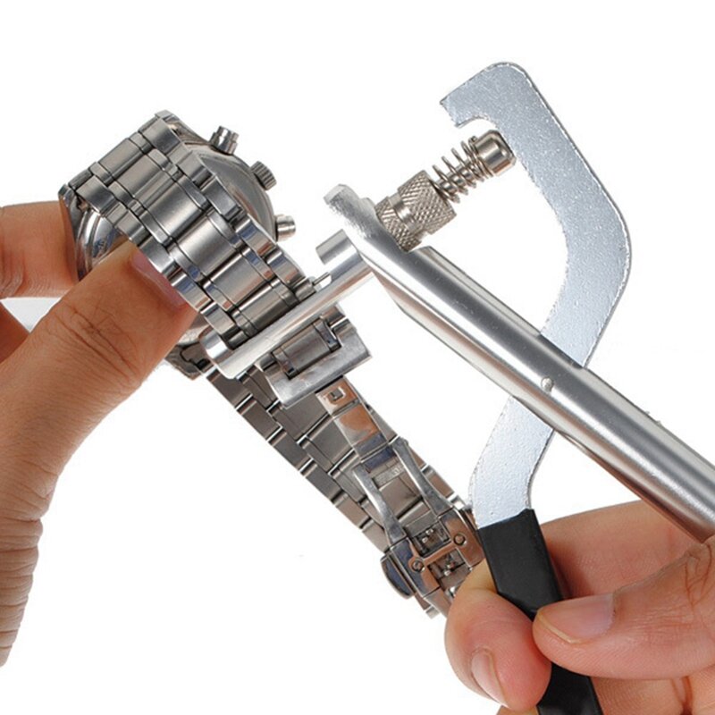 Ręczny przyrząd do usuwania pasków Metalowy przyrząd do usuwania pasków do zegarków nadaje się dla zegarmistrzów i naprawczy.Części zamienne