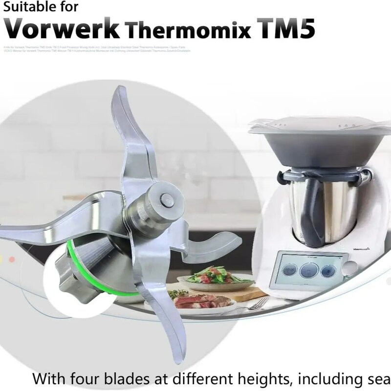 Đồng Hồ Nam Dây Thép Không Gỉ 304 Trộn Dao Cho Vorwerk Thermomix TM6(TM5) Thực Phẩm Thermomix Phụ Kiện Phụ Tùng