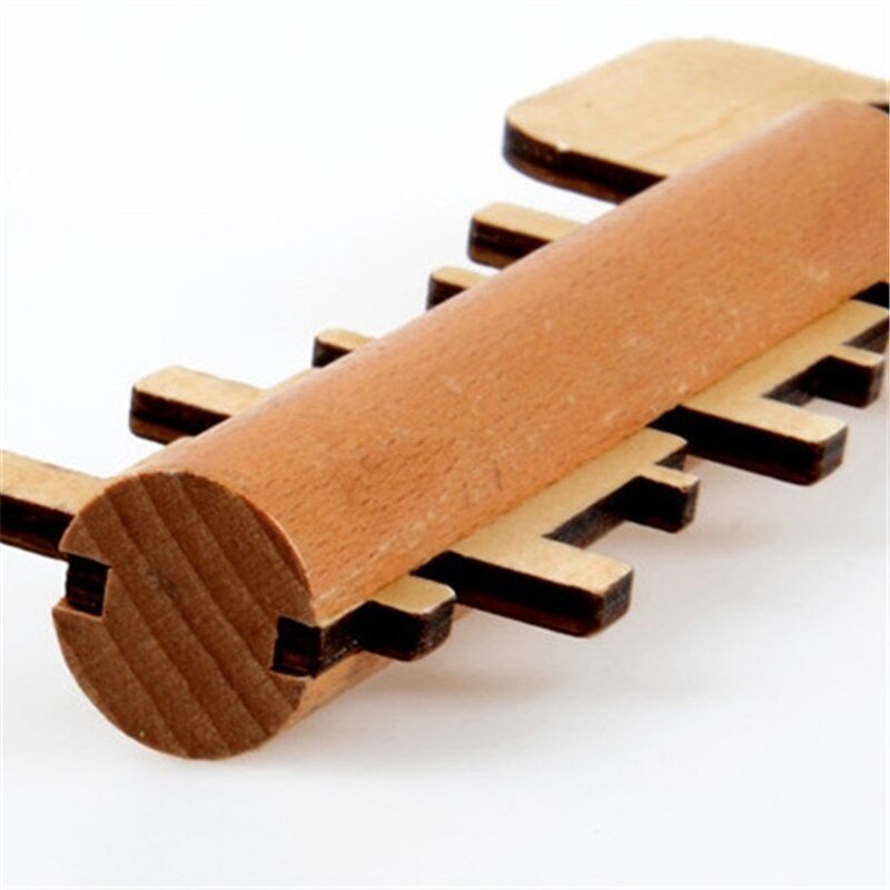 Edukasi intelektual untuk anak-anak dewasa DIY mainan kayu kunci teka-teki membuka mainan kunci lucu Klasik