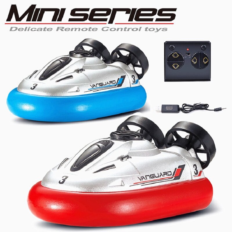 Mini 2.4G RC Boat Wireless Four-Way Air Cushion Boat Electric Remote Control Boat Speedboat Electric Water Paddling Toy Model