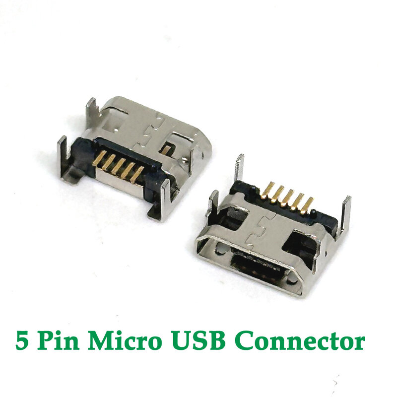 Micro conector USB para telefone Android, 5Pin, porta fêmea Jack, solda Plug, SMD, SMT, dados de carregamento soquete, 5P, adaptador de reparo DIY
