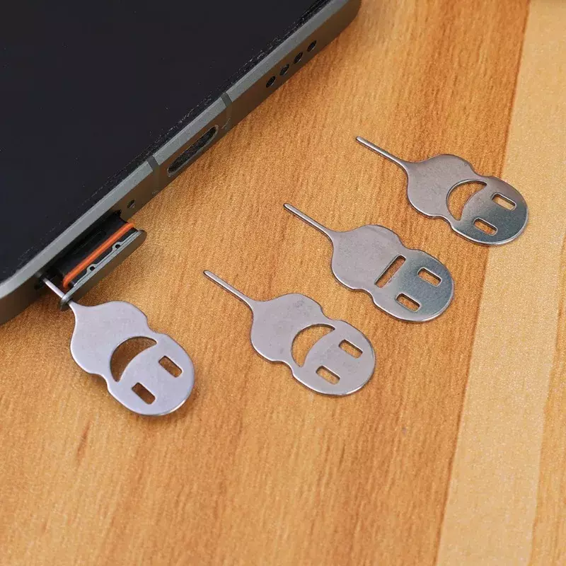 Engraçado Anti-Perdido Cartão SIM Pin com Estojo de Armazenamento, Universal Ejetando Removal Needle para Apple iPhone e Samsung, SIM Card Tray Pin, 2PCs