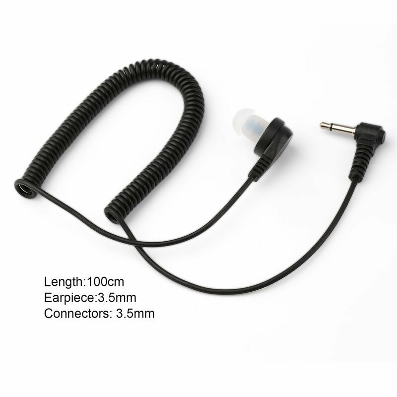 Earpiece tabung akustik 3.5mm biasa, menerima suara tunggal hanya terselubung untuk Speaker Radio dua arah mikrofon fleksibel