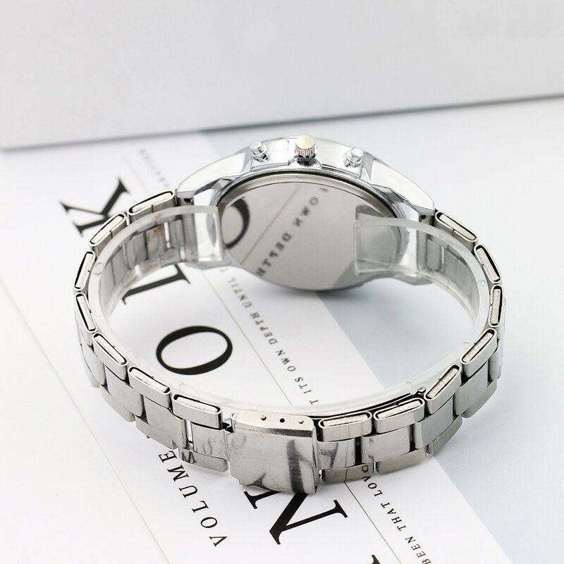 Reloj de pulsera de cuarzo para hombre, cronógrafo de lujo, de acero inoxidable, luminoso, informal, de negocios, a la moda