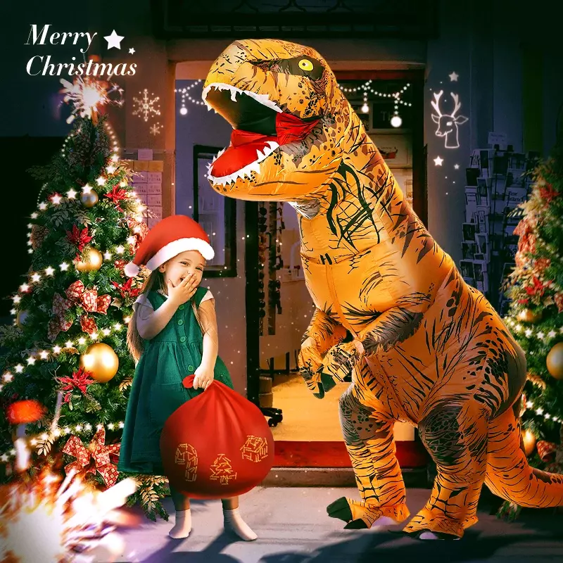Adult Kids T-Rex Dinosaur Inflatable Costumes Purim Halloween Christmas Mascot Anime Party Cosplay Costume Dress Fancy Suits