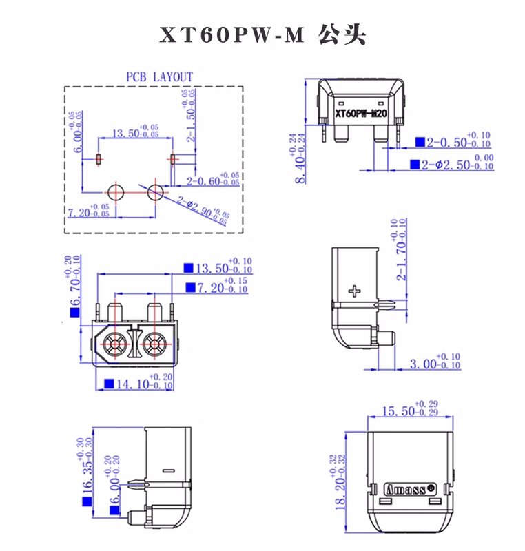 XT60-PW 황동 골드 바나나 불릿 암수 커넥터, RC 리포 배터리 PCB 보드용 플러그 연결 부품, XT60PW, 10 개 (5 쌍)