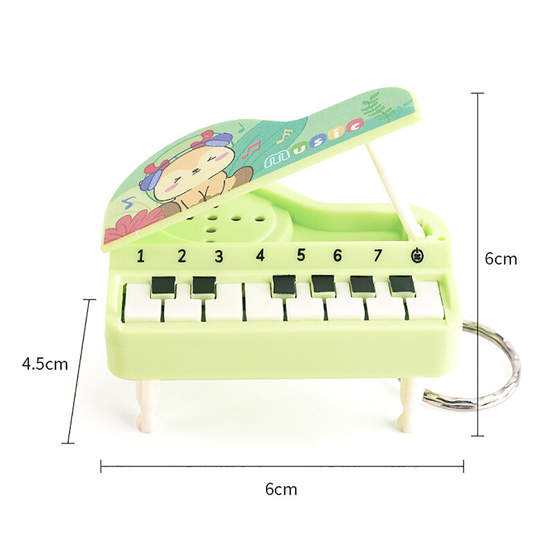 Creative Cartoon Music Electronic Piano Keychains Mini Musical Instrument Piano Pendant Key Ring