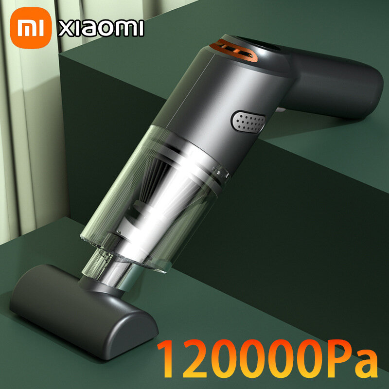 Xiaomi-ハンドヘルド車用掃除機,大型吸引,家庭用,ミニヘア,ペット,ヘアアイロン,120000pa
