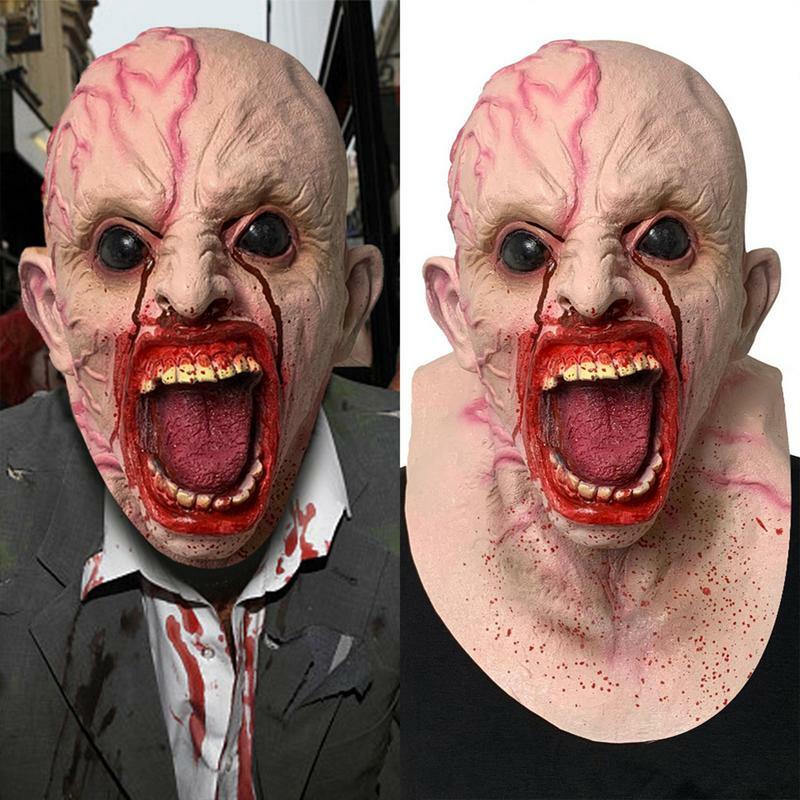 Halloween osłona na twarz Horror maska Premium lateksowe przerażające nakrycia głowy Halloween maska lateksowa straszna maska nakrycia głowy Horror maski