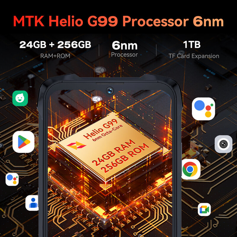 Cubot KingKong 9 ponsel pintar 6.583 "Helio G99 layar 6.583 inci, RAM 24GB + ROM 256GB kamera 100MP NFC telepon SIM ganda