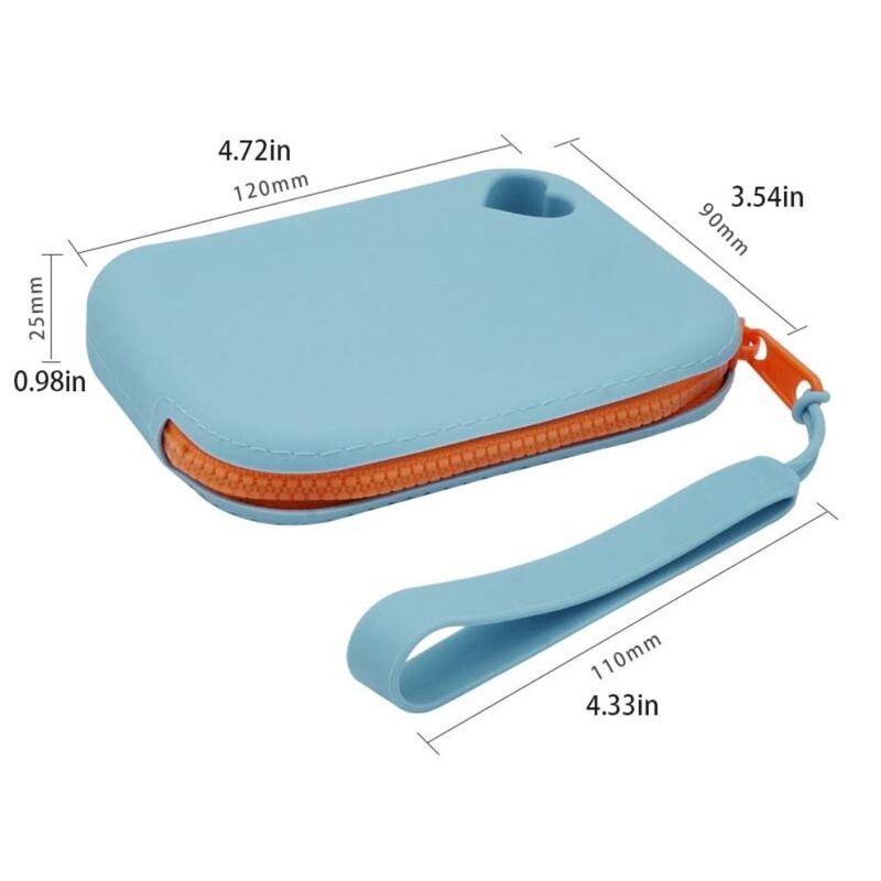 Rectangle Silicone Coin Purse Wallet Large Capacity Solid Color Simple Makeup Lipstick Bag Jewelry Packing Bag Waterproof