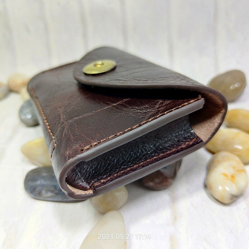 Blong-Mini bolsa de cintura de couro genuíno para homens, cinto fino, porta-cartão pequeno, estojo chave do carro, carteira, porta-moedas, 3618