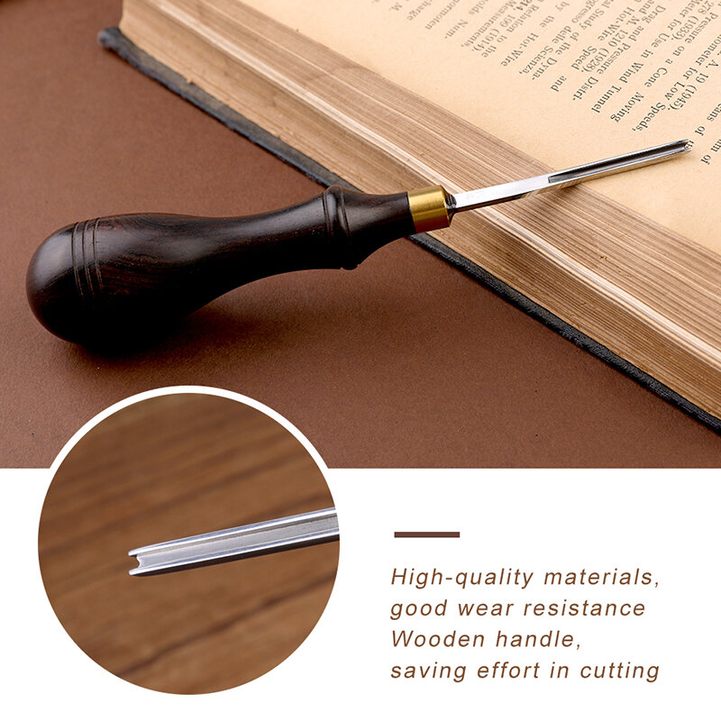 Fenrry Leather Edge Beveler Sandalwood Handle Edge Skiving/Polishing Tool Leathercraft DIY Tools 0.6/0.7/1.3/1.8/2.25mm